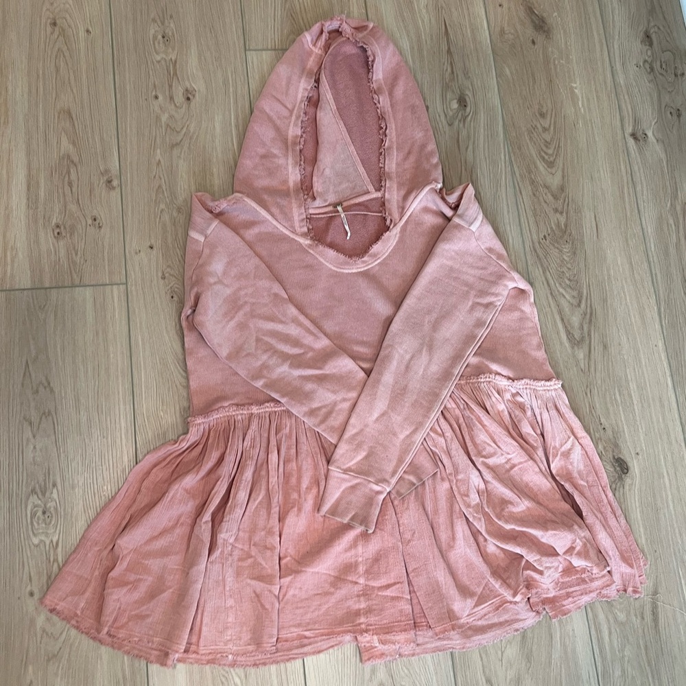 Free People summer dreams peplum hoodie pullover sweatshirt (S)